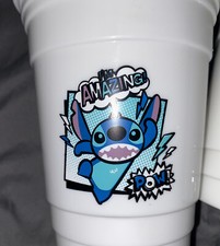 Disney Lilo  Stitch Double Sided Plastic Cups  Set of 4, 17 Oz Each New