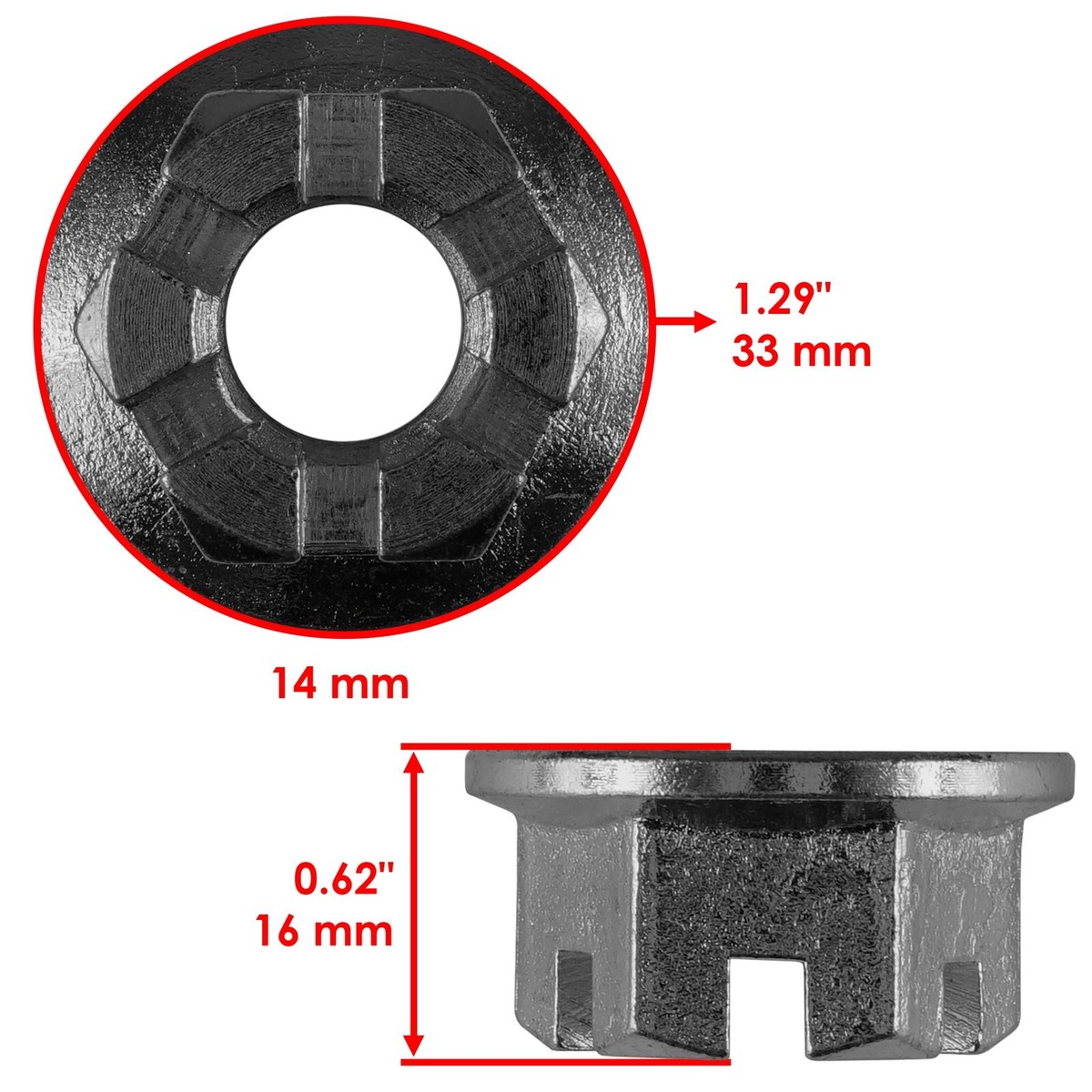 Caltric 2x Front Axle Castle Nut W/ Split Pins For Honda TRX250EX