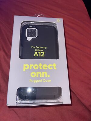 ONN  Rugged Phone Case for Samsung Galaxy A12 - Black 15' Drop Protection 