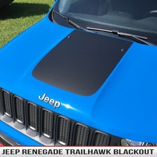 Hood Decal Trailhawk Style Blackout Matte Black Fits Jeep Renegade 15