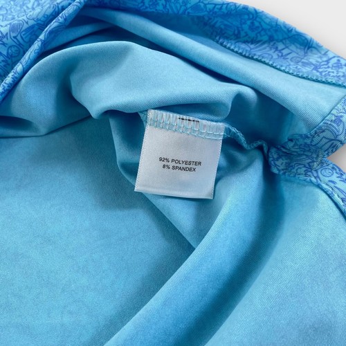 Camisa Polo Peter Millar Para Hombres Grande Azul AOP Tillis Verano Comodidad CaddyShack - Imagen 8 de 12