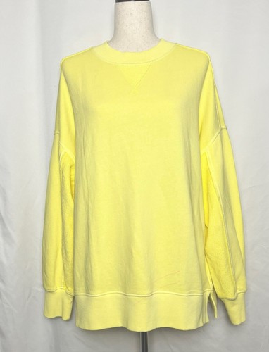 Aerie Women’s Big Chill Crew Oversized Sweatshirt Color Yellow Size XS