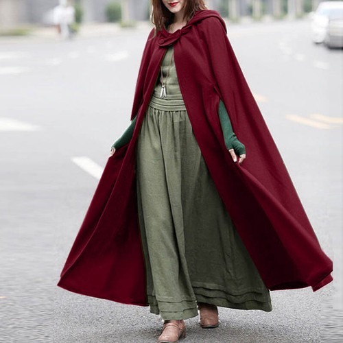 Damen-Cardigan Trench vorne offen Jacke Mantel Cape Umhang Poncho Cosplay USA - Bild 7 von 17
