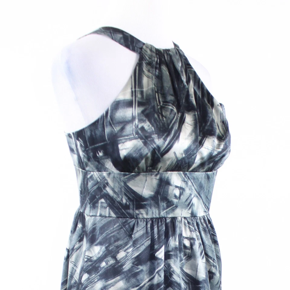 Vestido negro blanco estampado abstracto 100% seda MARTIN + OSA sin mangas línea A 0 Foto 4 de 4