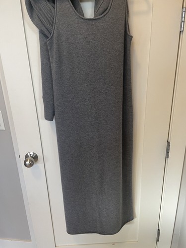 Nuovo abito a maglia Designer 100% lana grigio + abito abbinato maglione taglia M $1780 - Foto 4 di 6