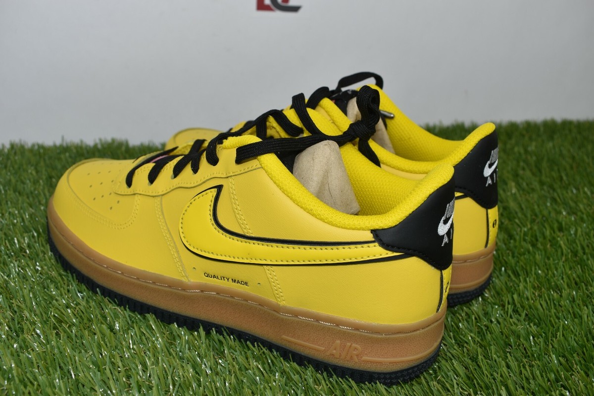 Nike Air Force 1 '07 LV8 1 (GS) Speed Yellow Gum Youth Sz 4Y WMNS