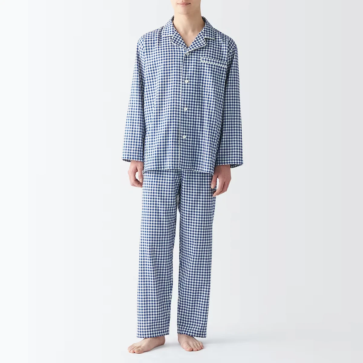 MUJI Mens 100 Organic Cotton Side Seamless Double Gauze Pajamas