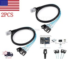 2PCS Mini SAS to 4 SATA SFF-8087 Multi-Lane Forward Breakout Splitter Cable 1M