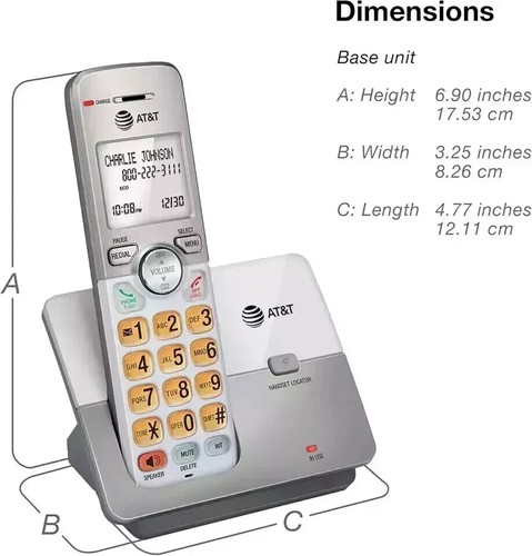 AT&T 2 Handset Cordless Home Phone System Caller ID Call Waiting Speakerphone - Zdjęcie 8 z 8
