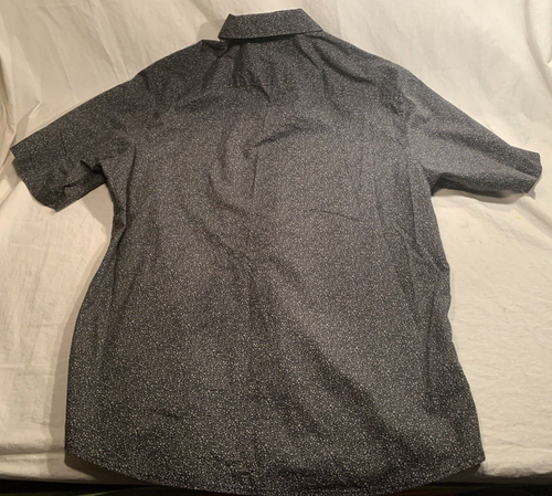Camicia uomo Claiborne Easy Care cotone nero L bolle scintillanti bottoni - Foto 5 di 5
