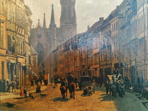 EDUARD GÄRTNER GEMÄLDE 1863 BERLIN BRÜDERSTRAßE ÖL GEMÄLDE Faksimilie - Picture 3 of 9