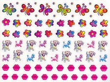 Colorful Happy Birthday with butterfly, flower, dog, lip, ladybug,162 Stickers