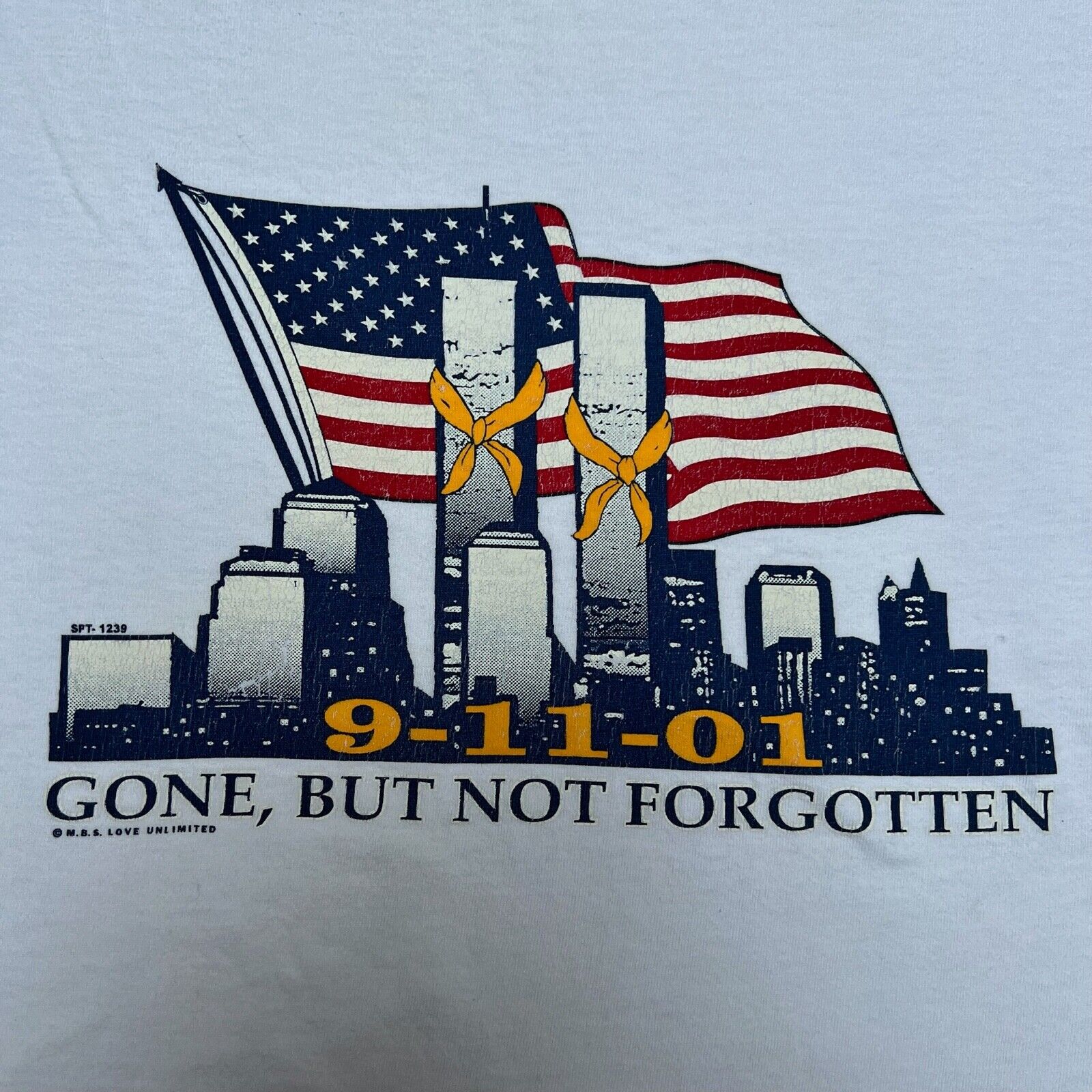 Vintage Twin Towers NYC 9-11 Graphic T-Shirt USA - image 1