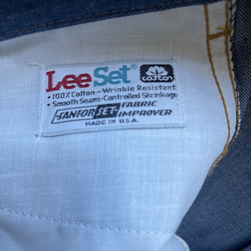 Vintage Lee Jeans Lee Set Blue Wide Leg Sanfor 1960-70 Size 34 New Tags Gimbels - Picture 12 of 23