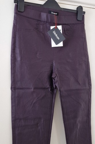 Ladies Jeggings Size 16 Purple Aubergine Leather Look Skinny Jeans Kaleidoscope - Picture 3 of 6