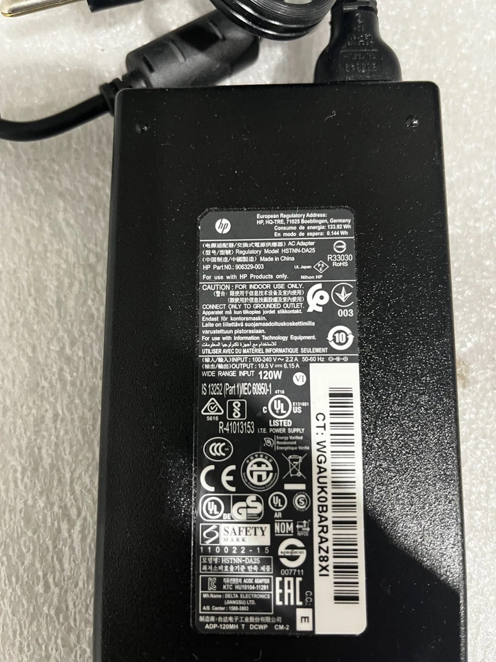 Genuine HP 19.5V 6.15A 120W Laptop Charger AC Adapter Power Supply w/ Power - Image 2 of 4