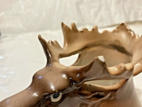 Vtg Austria 76 Ceramic Moose Elk Reindeer Creamer Pitcher Xmas - Picture 6 of 8