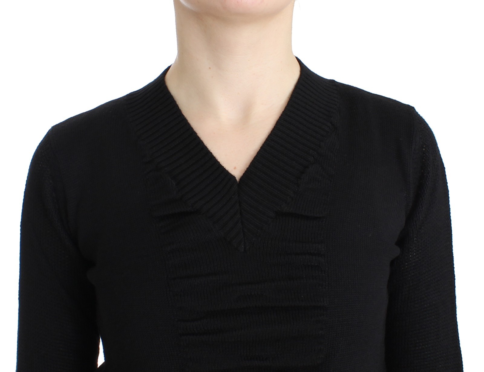 C'N'C COSTUME NATIONAL Sweater Black V-Neck Lightweight Jumper XS/ US 4 RRP $280 image 5