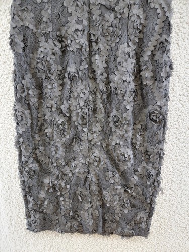 Aqua Lace Knee-Length Cocktail Party Dress Women's 8 Black V-Neck Zip Closure - Picture 13 of 14