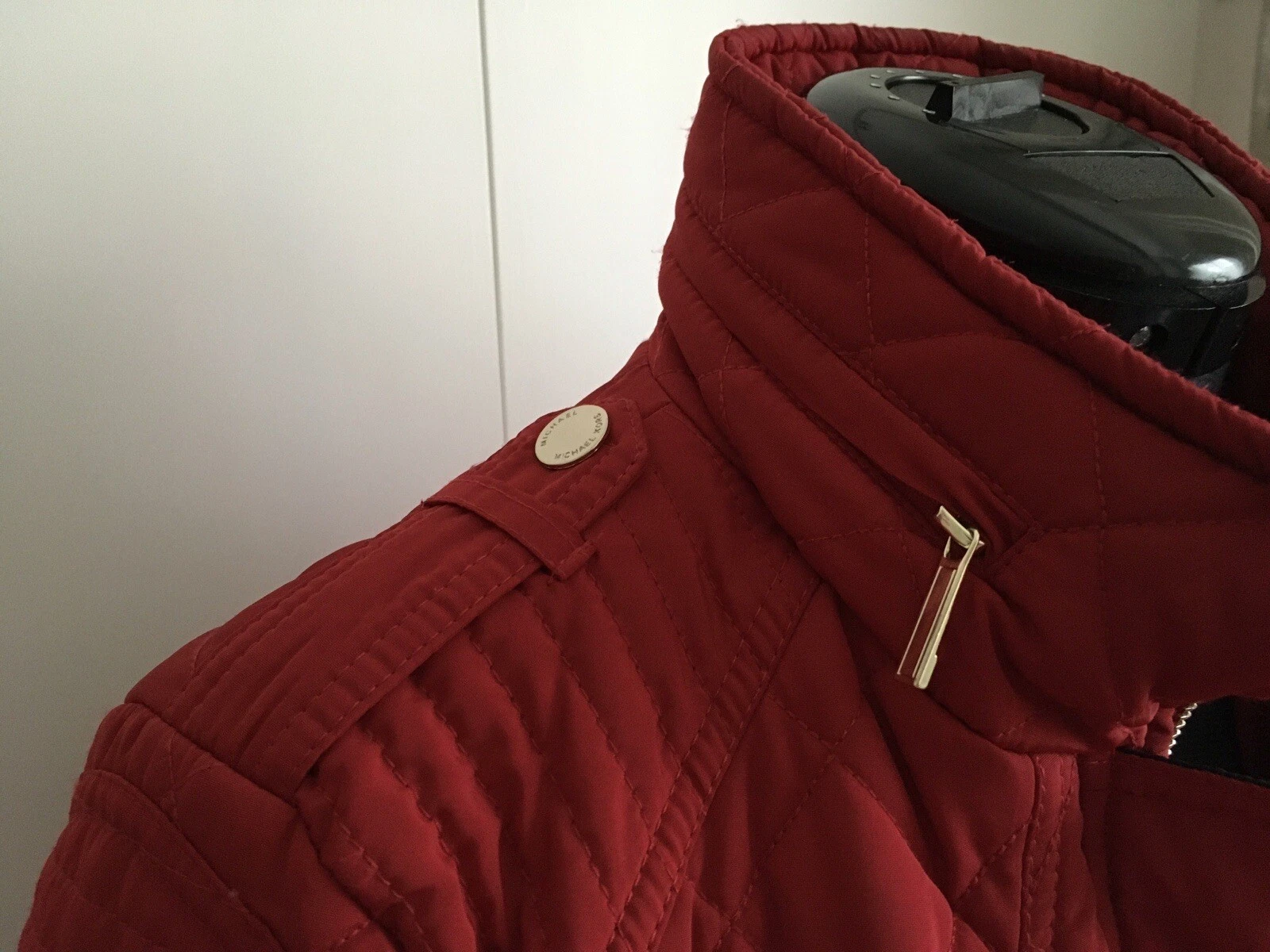 Michael Kors giacca rossa da donna cappuccio nascosto taglia S