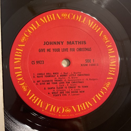 Johnny Mathis Give Me Your Love For Christmas LP Columbia Stereo Holiday M-!!!! - Picture 3 of 4