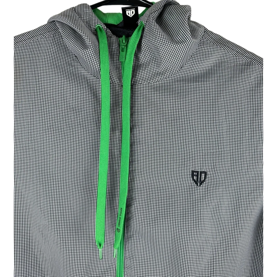 Chaqueta cortavientos Artful Dodger negra blanca y verde con cremallera completa talla grande Foto 4 de 4