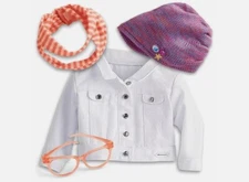 American Girl Z Yang's set Jacket glasses hat scarf for 18'' doll clothes
