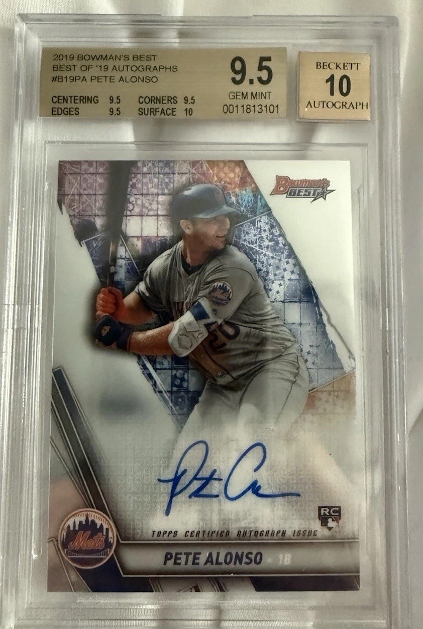 2019 Bowman's Best - Pete Alonso Mets 2019 RC Auto #B19-PA BGS 9.5/10