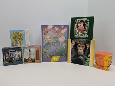 Lot of 7 Smaller Puzzles - Peter Rabbit, Harry Potter, Lighthouse 4 Puzzle Chess