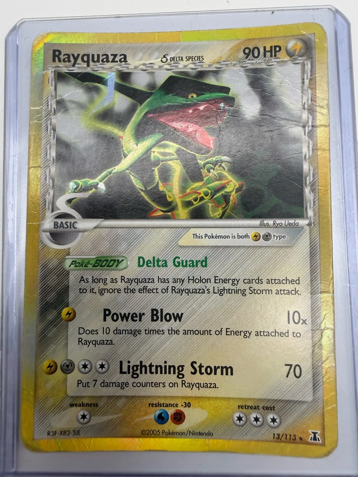 Rayquaza, 13/113, Delta Species, Vintage Reverse Holo, (HP)