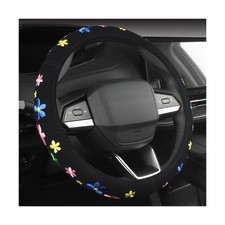 Steering Wheel Cover - Floral, Anti-Slip, Universal 15", Deluxe