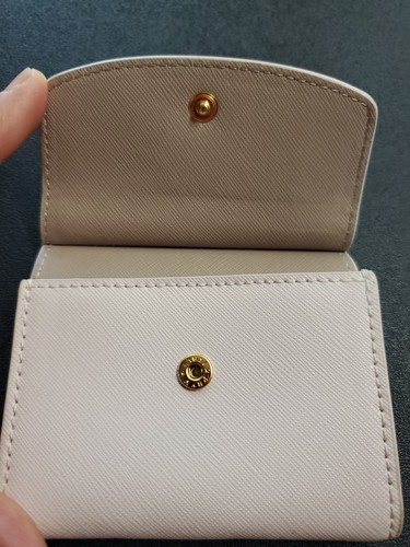 Mimco small Card wallet Light Pink Gold Logo Luxury Saffiano Leather Small Flaw* - Picture 4 of 7