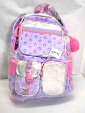 Meetbelify Backpack w/ Wheels for Girls Rolling Cute Star Purple & Pink Backpack