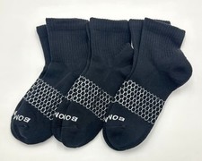 3 pairs Bombas Women's Solid Classics Quarter Ankle Socks Cushion Size M 8-10.5