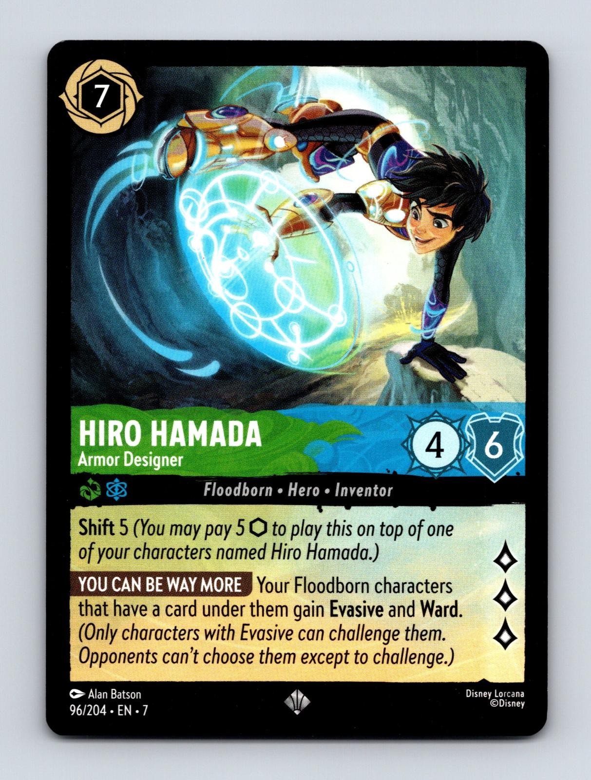 HIRO HAMADA - ARMOR DESIGNER 96/204 SUPER RARE ARCHAZIA'S ISLAND LORCANA NM