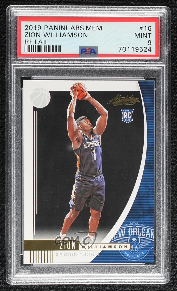 2019-20 Panini Absolute Memorabilia Retail Zion Williamson #16 PSA 9 MINT 3z6