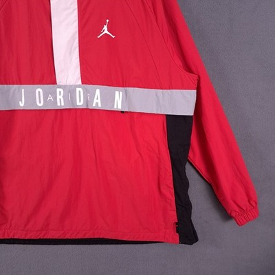 Nike Air Jordan Wings Anorak Wind Jacket Half Zip Red White Black