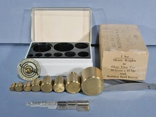 Vintage Ohaus Scale Corp Fractional Weights 1 Metric Set in Original Box