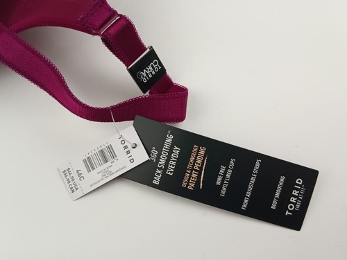 NWT Torrid Curve Bra 46C Back Smoothing Everyday Burgundy Wire Free Adjustable - Picture 7 of 13