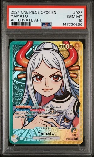 2024 ONE PIECE OP06-WINGS OF THE CAPTAIN ALTERNATE ART #022 YAMATO PSA 10