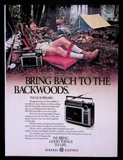 GE Superadio Camping Playboy Magazine Ad - 1980s - 10.75" x 8" B265