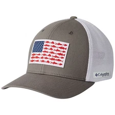 Columbia PFG Fish Flag Mesh FlexFit Hat -S/M Titanium