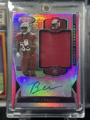 2024 Certified Freshman Fabric Mirror Signatures Pink 10/299 (RC) TREY BENSON