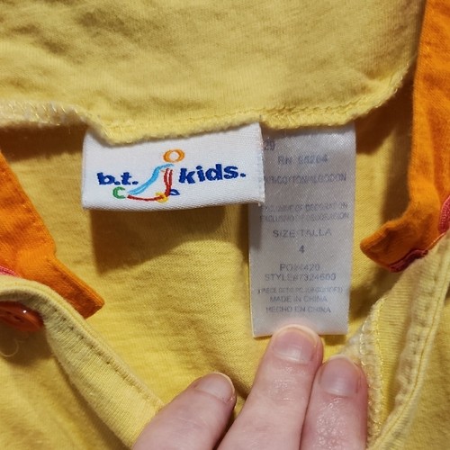 Yellow Camisole with Orange Straps and Butterfly Design - Picture 2 of 7
