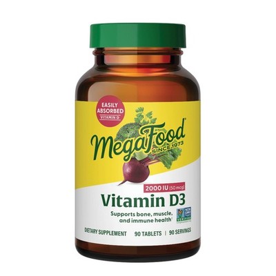MegaFood Vitamin D3 2000 IU 50 mcg - Vitamin D Supplements With Real Food,