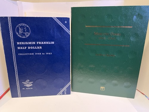 BENJAMIN FRANKLIN HALF DOLLAR  1948-1963, & MERCURY DIME 1916-1945 Empty Albums