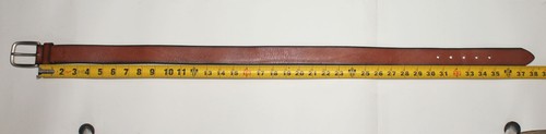 DOCKERS Tan Genuine Leather Belt - Silver Buckle - Size 34 - 38" Long - Picture 9 of 9