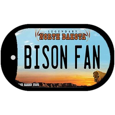 Bison Fan Novelty Metal Dog Tag Necklace 2'' x 1''