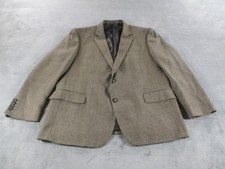 Stafford Blazer Mens 44R Merino Wool Sport Coat Gray Classic Fit 2 Button Brown