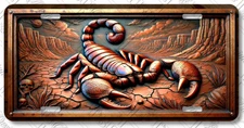 Scorpion License Plate – Rustic Desert Canyon Car Tag – LP-WE013